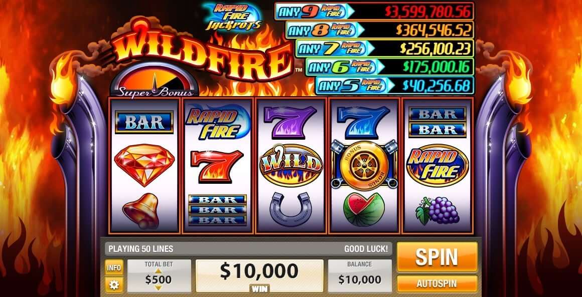 Rapid Fire Jackpot wildfire slot game